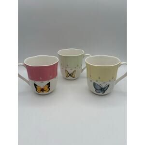 Lenox Set of 3 Butterfly Meadow Coffee Cups